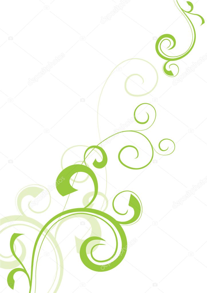 Green floral ornament