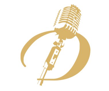 Golden microphone clipart