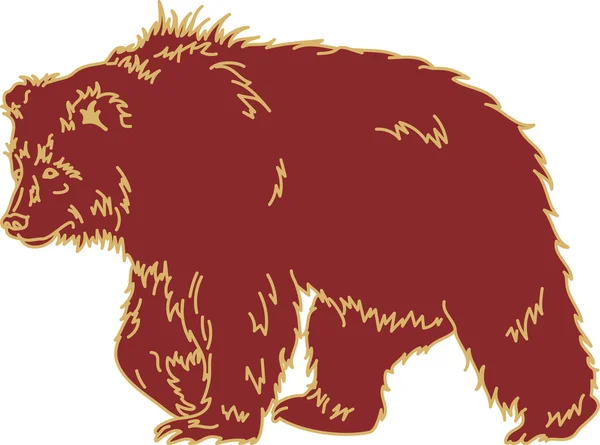 Urso castanho — Vetor de Stock