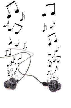 Earphones and misic clipart