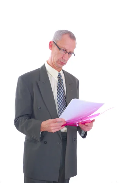 Business man and paperwork — Stock Photo, Image