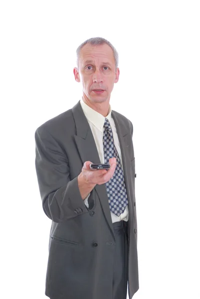 Business man with cellphone — Stock Photo, Image