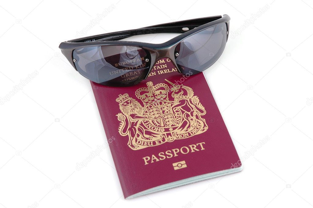 Passport and sunglasses