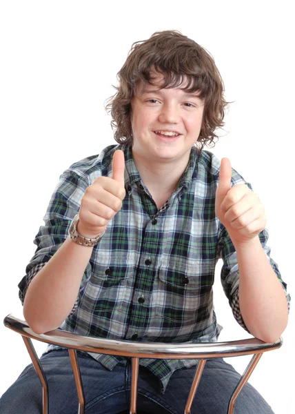 Teenager with thumbs up — Stock Photo, Image
