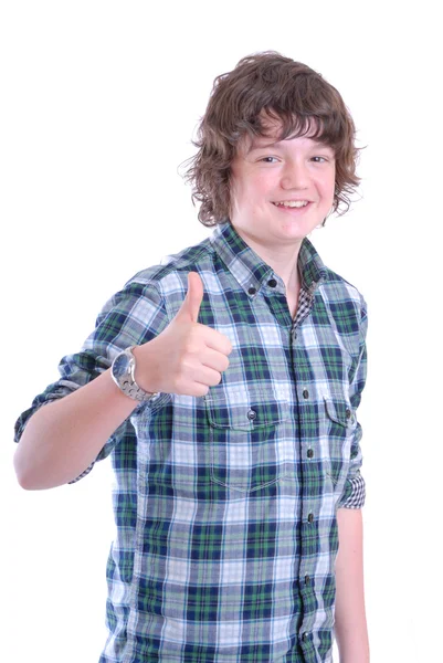 Teenager with thumb up — Stock Photo, Image