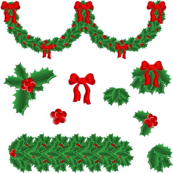 Ensemble d'éléments pour Noël — Image vectorielle