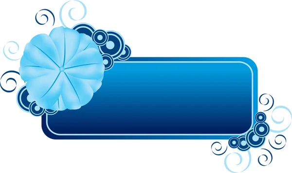 Bannière fleur bleue — Image vectorielle