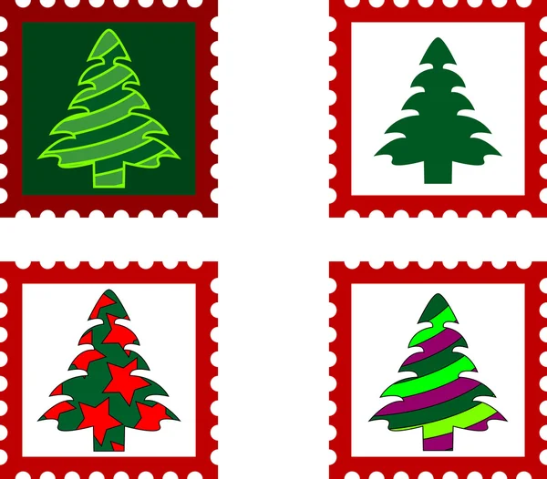 クリスマスの郵便スタンプ — ストックベクタ