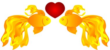 Fish in love clipart