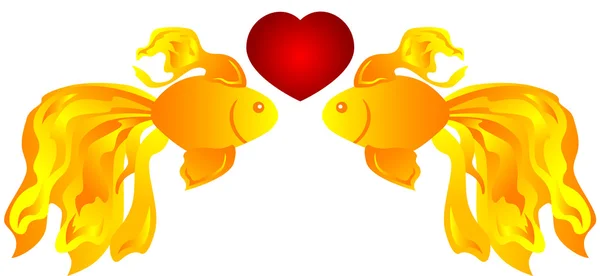 Fish in love — Stock Vector