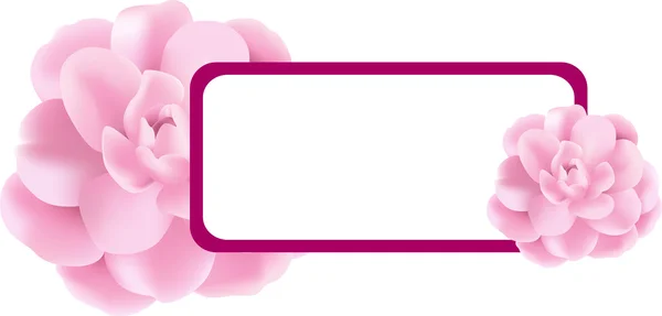 Banner de flor rosa — Vector de stock