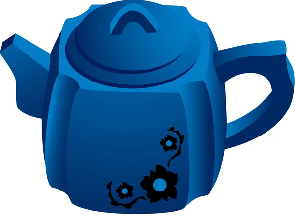 Blue Teapot — Stock Vector