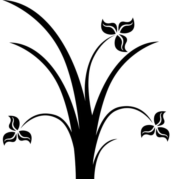 Sihouette de fleurs — Image vectorielle