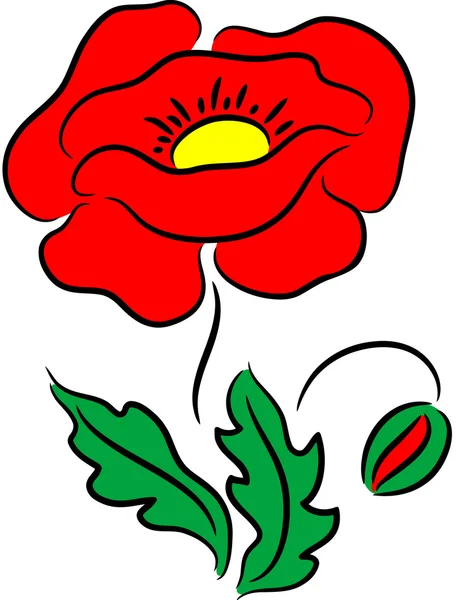 Fleur de pavot — Image vectorielle