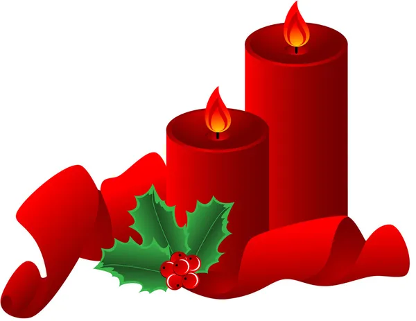 Christmas Candle — Stock Vector
