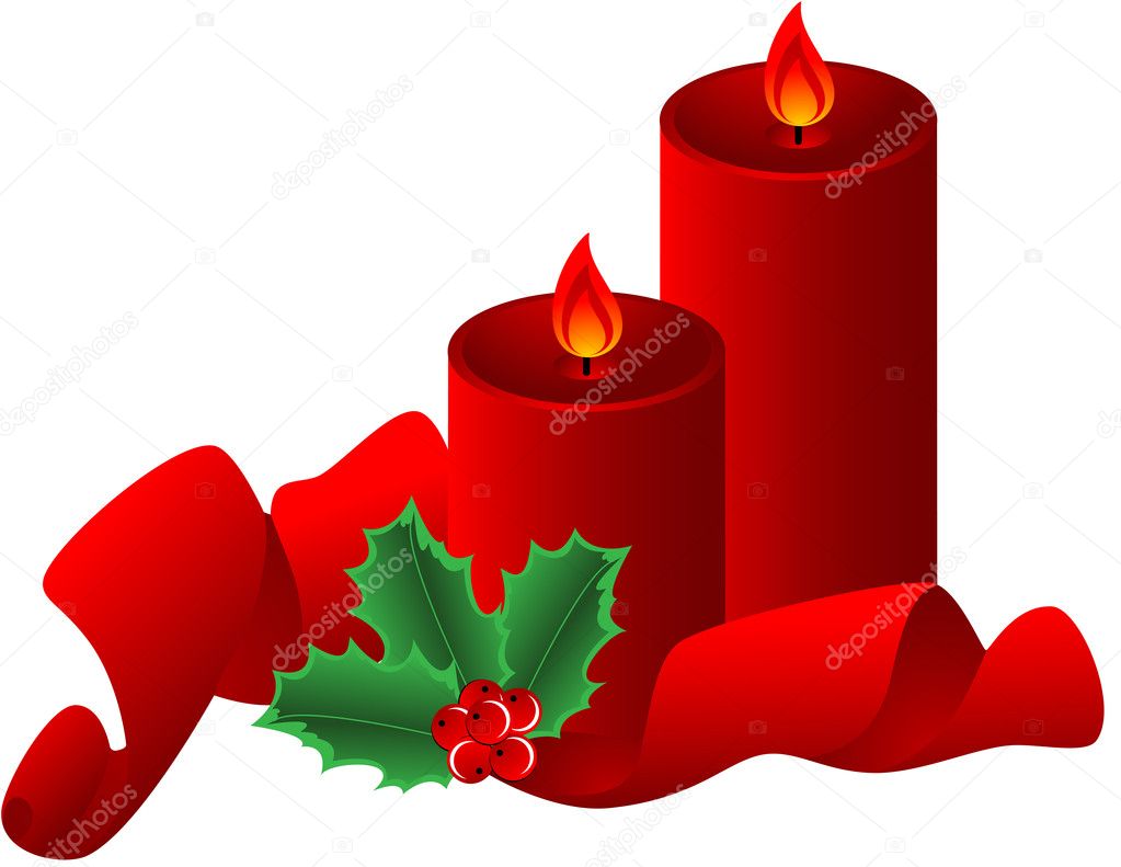 Christmas Candle — Stock Vector © Tallisman 2543104