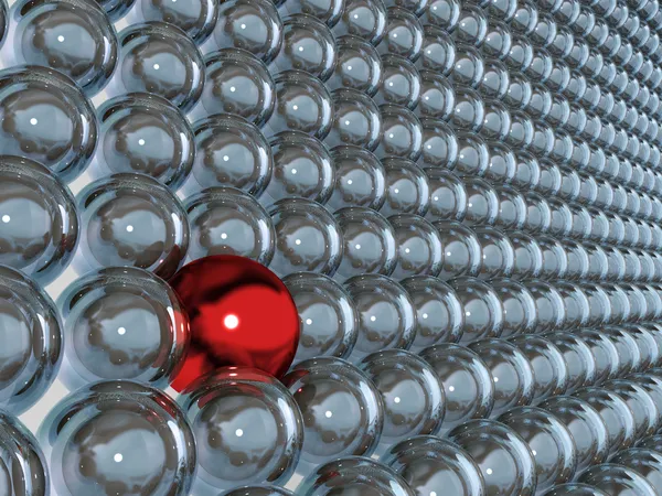 3D röd sfär som individualitet — Stockfoto