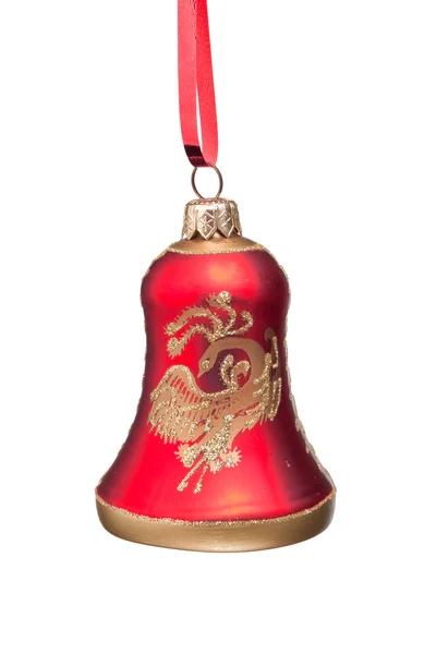 Різдвяний дзвін зі стрічкою — стокове фото