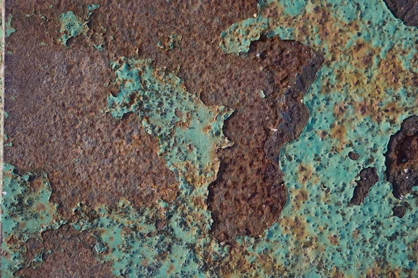 Texture di vecchia vernice sul metallo arrugginito — Foto Stock