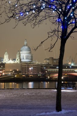 St. Pauls in the snow from South Bank clipart