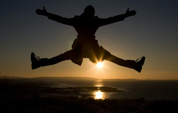 stock image Jumping silhouette