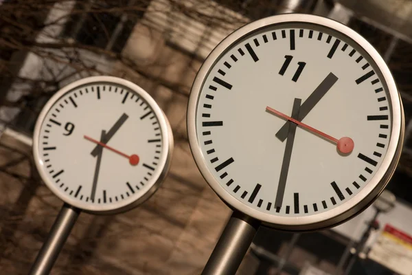 Canary Wharf Clocks — Stock Photo, Image