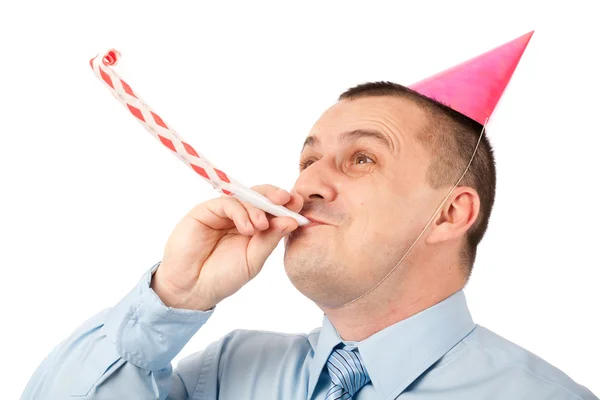 stock image Businessman at party