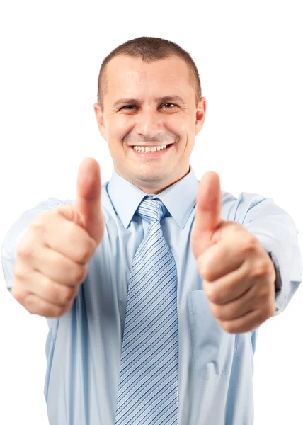 Businessman with both thumbs up — Stock Photo, Image