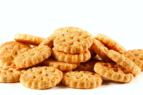 Pilha de biscoitos isolada em branco — Fotografia de Stock
