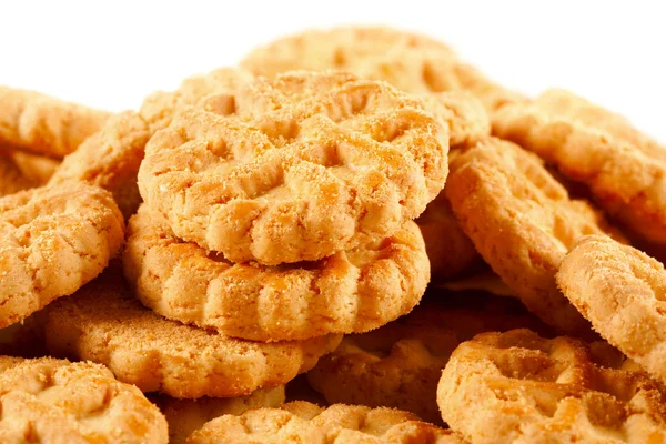 Mucchio di biscotti isolato su bianco — Foto Stock