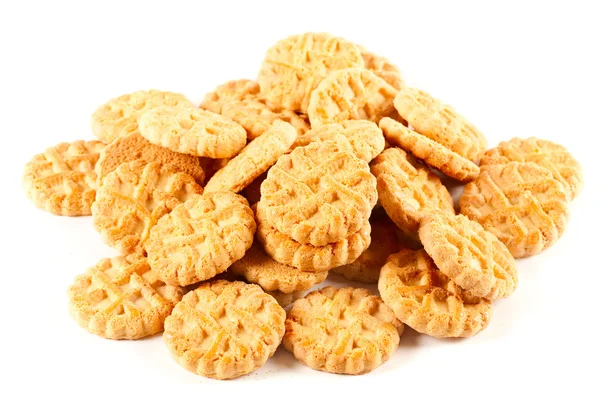 Pile of biscuits isolated on white — Stock Photo, Image