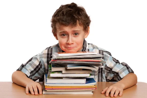 Žák nespokojen tím, domácí úkoly — Stock fotografie