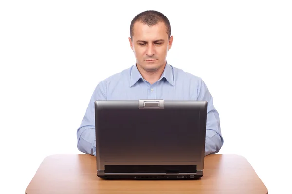 Biznesmen w laptopie — Zdjęcie stockowe