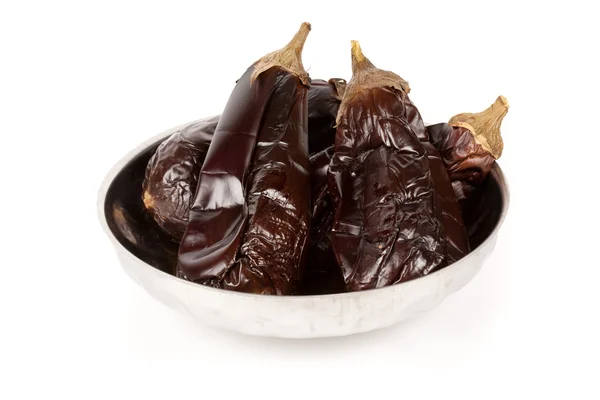 Bowl with roasted eggplants — Stock Photo, Image
