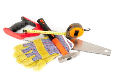 Construction tools isolated on white clipart