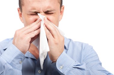 Young man with flu clipart
