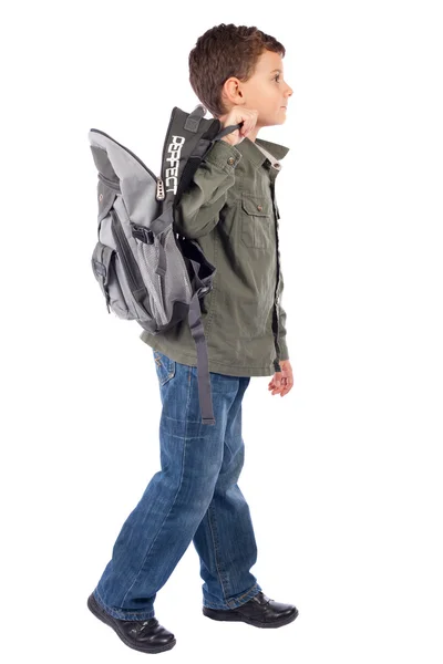 Cute schoolboy with backpack — Stock Photo, Image