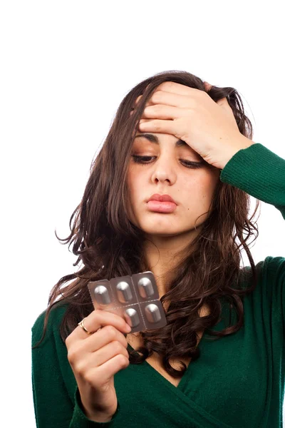 Woman with migraine — Stock Photo, Image