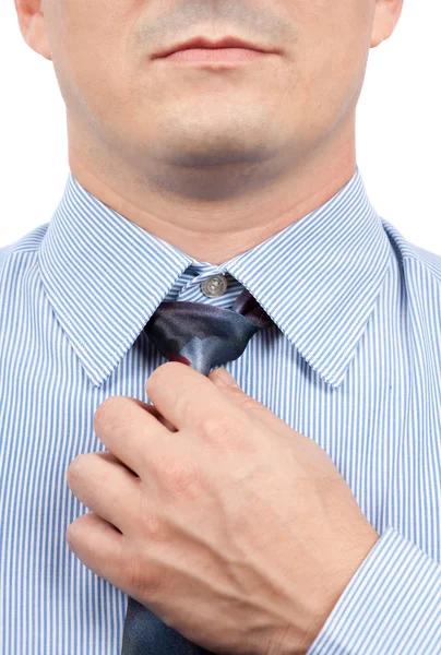 ビジネスマン調整ネクタイの結び目 — ストック写真