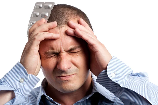 Empresário com dor de cabeça — Fotografia de Stock