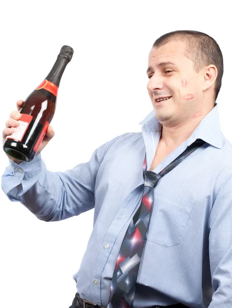 Смешной пьяный бизнесмен — стоковое фото
