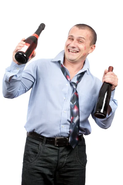 Смешной пьяный бизнесмен — стоковое фото