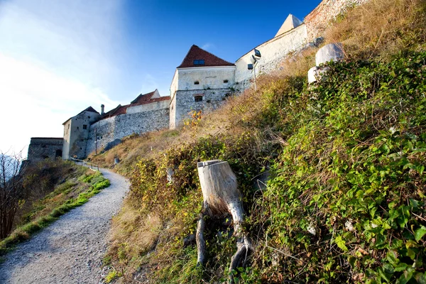 일몰에 중세 성곽 — 스톡 사진