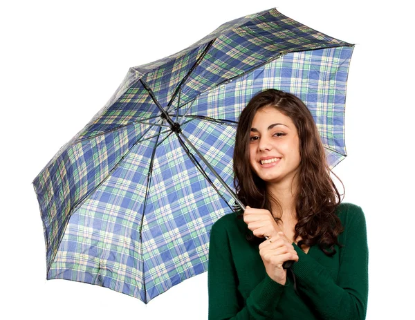 Jonge vrouw met paraplu Rechtenvrije Stockfoto's