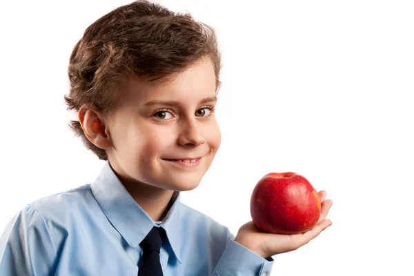 Przerwa obiadowa z jabłkiem — Zdjęcie stockowe