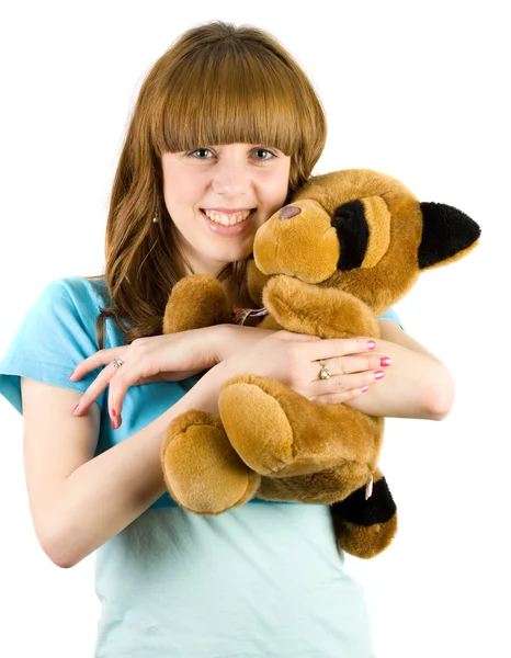 Menina com ursinho de pelúcia — Fotografia de Stock