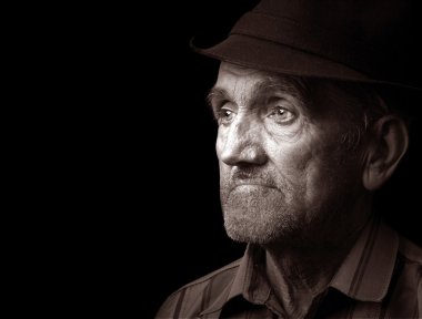 Old man with black hat