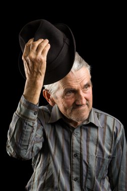 Old man saluting clipart