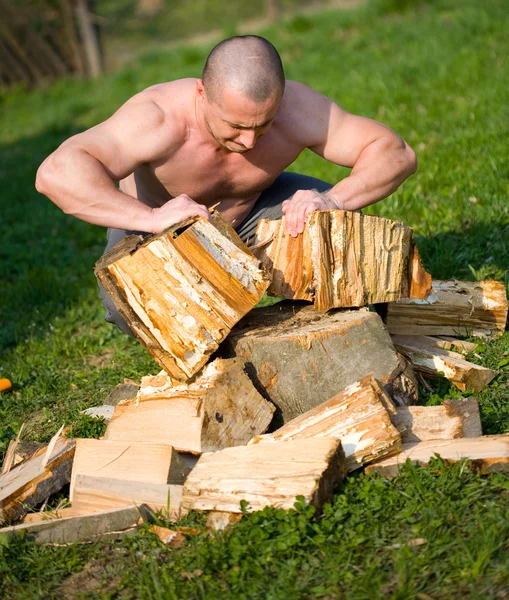 Splitsing van hout — Stockfoto