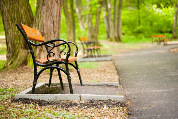 Benches in park